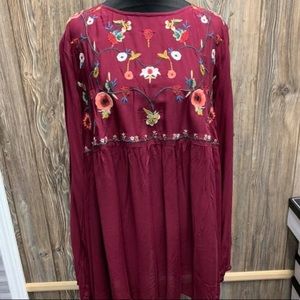 Burgundy embroidered top!
